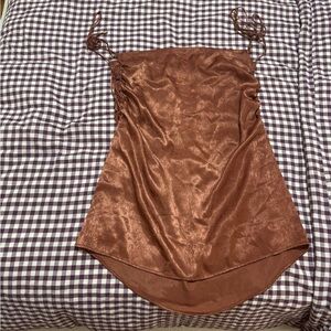 Free People Brown Silk Tunic Tank